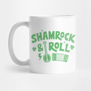Shamrock & Roll Typography Funny Mug
